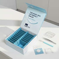 Boîte en carton magnétique transparente à 11 compartiments pour aligneurs dentaires avec logo personnalisé |   Organisateur d'aligneurs orthodontiques à phases divisées