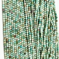 Prix usine 3mm Roundle Perles À Facettes Naturel Péruvien Turquoise Perles Cordes