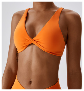 Soutien-gorge de sport push-up personnalisé avec logo, dos croisé <span class=keywords><strong>sexy</strong></span>, bretelles doubles torsadées, pour femme, idéal pour le yoga et la gym - Product Image 2