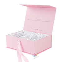 Caja de Empaque de Cartón Rosa con Cierre Magnético y Diseño de Logotipo Personalizado para Regalo