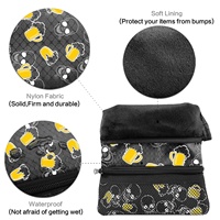 Sac de golf Amrta portable en polyester durable, imprimé sur mesure, multi-poches, avec clip et fermeture éclair, pour tees et balles de golf