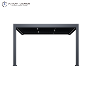 Pergola de jardin extérieure motorisée électrique en aluminium à lames orientables, murale, 4x3m, imperméable, avec revêtement en poudre, Prestige - Product Image 4