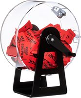 Tambour de tombola en acrylique transparent avec manivelle, boîte de tirage de billets transparente pour jeux