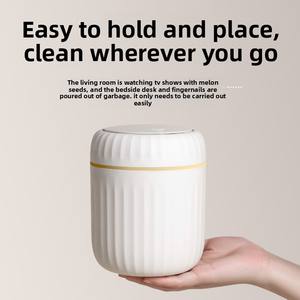 <b>Light</b> luxury push-button desktop trash can Creative small coffee table office living room study with lid trash can - Product Image 3