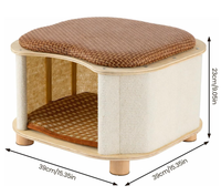Coussin-lit d'été pour chat, partagé entre humain et chat, maisonnette pour chaton toutes saisons, tapis rafraîchissant en bois massif, accessoires pour chats