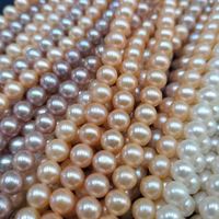 Vente en gros de vrais colliers de perles d'eau douce naturelles rondes de 2-12mm pour la fabrication de bijoux
