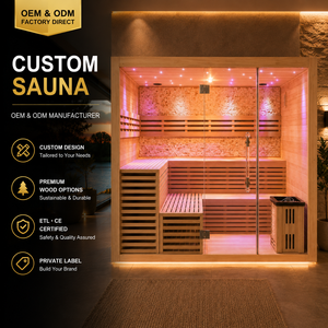 HG Custom 2-4 Person Indoor Room Canadian Hemlock <b>Red</b> Cedar Wooden Dry with Heater for Home Spa - Product Image 1