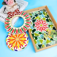 Mosaïque artistique DIY moderne 200g, décoration en parquet en forme de feuilles et de pétales, céramiques irrégulières, mosaïques de 4 mm d'épaisseur, mini carreaux émaillés, utilisation en extérieur