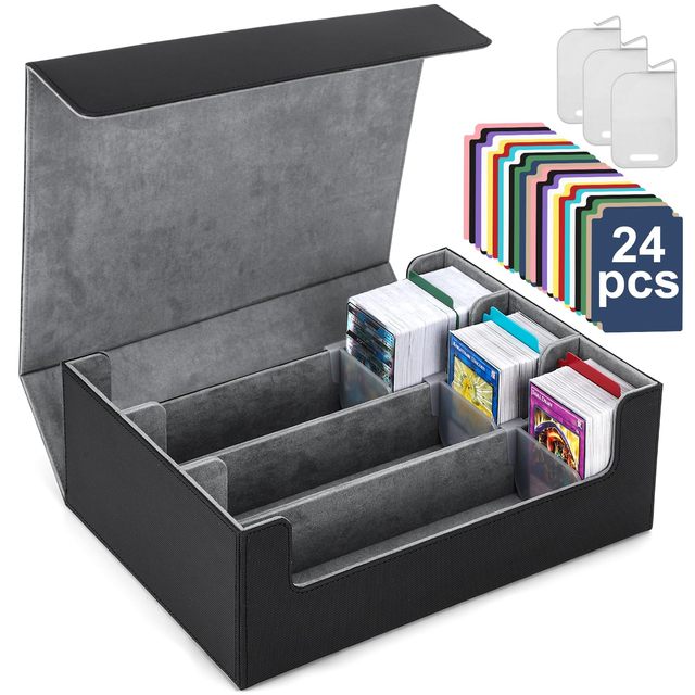 2400+ Trading Cards Deck Box Card Storage Box Leather Magnetic Closure Tcg Deck Box for Magic Commander Card