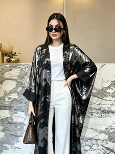 عباءة إسلامية للنساء، كارديجان مفتوح، فستان ماكسي كيمونو، ثوب عربي فضفاض على طراز دبي - Product Image 4