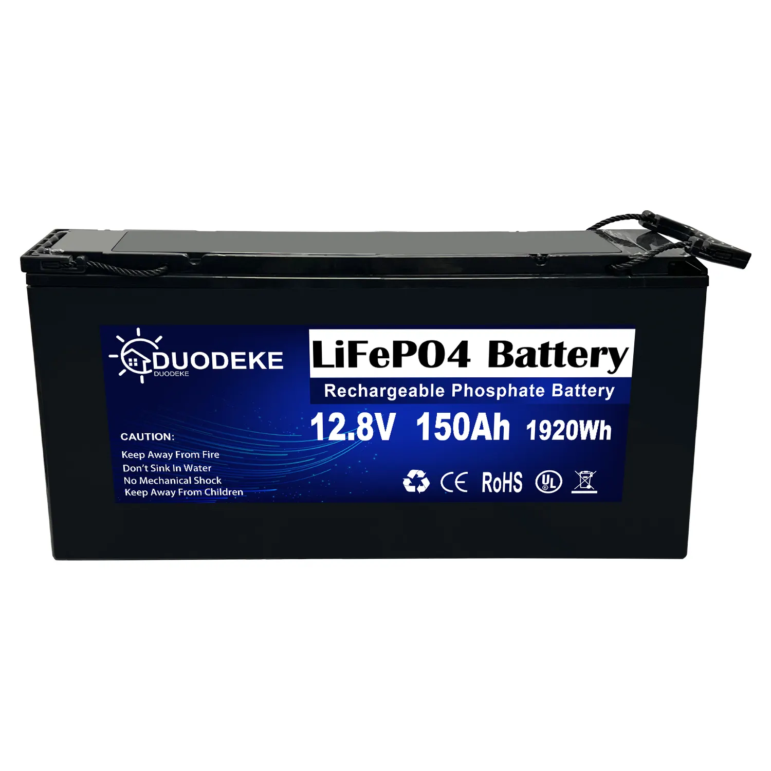 Caixa profunda do ABS da bateria do ciclo 12.8V 150ah LiFePO4 com a bateria esperta 12V 150Ah do íon de lítio BMS