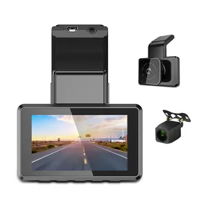 Mini dashcam 2K à double objectif de 3 pouces avec enregistreur GPS wifi supportant max 128G boîte noire de voiture moniteur de stationnement 24H caméra de voiture