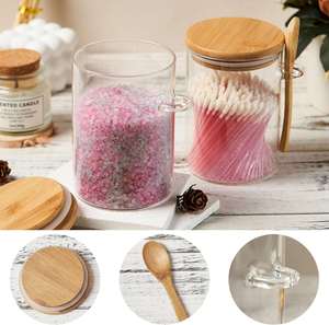 Square Kitchen Accessories Home Storage <b>Jars</b> Borosilicate Glass Eco-Friendly Food Container <b>Spice</b> <b>Jar</b> Overnight Oats <b>Jar</b> Bamboo - Product Image 3
