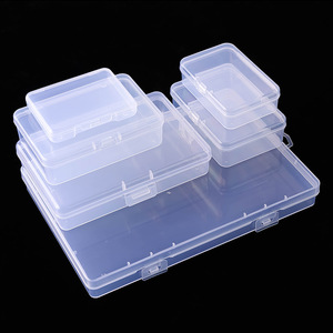 Rectangular Transparent Storage <b>Box</b> PP Plastic Parts <b>Box</b> Jewelry Desktop Organizer Cover Design Solid Color Rectangle Shape - Product Image 3