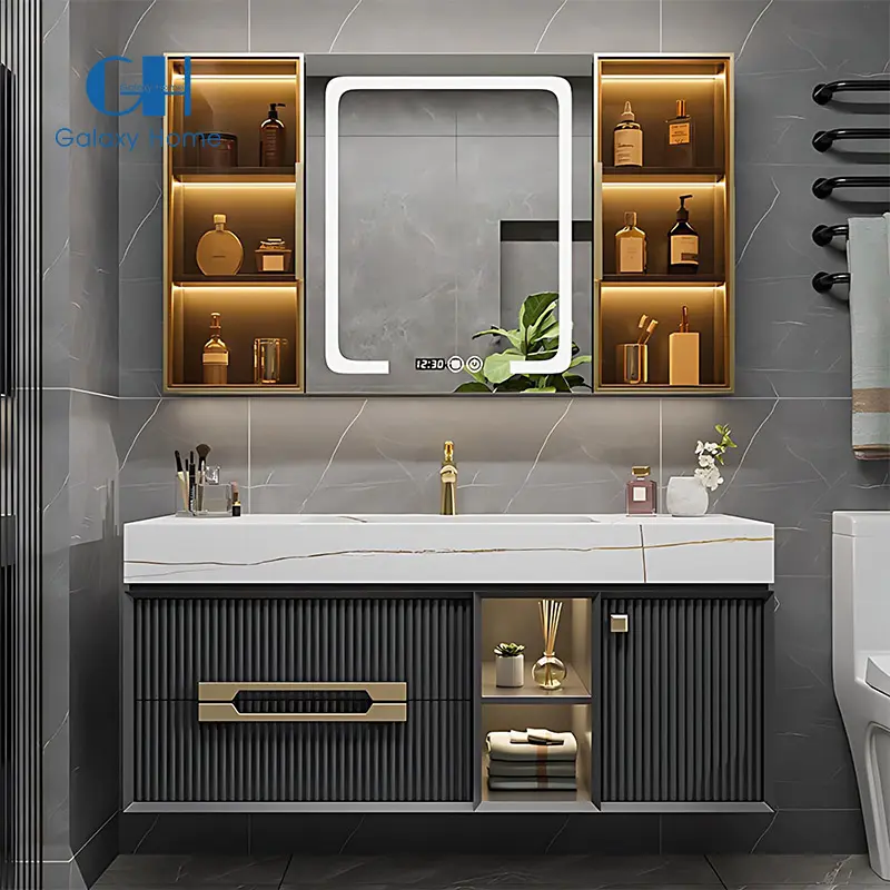 Hot Sale with Sink 24 and 48 Inch Acrylic Mirror Bathroom Vanities Cabinet For Home and Hotel