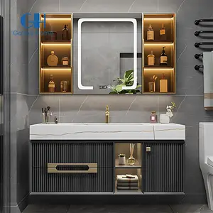 Hot Sale With Sink 24 And 48 Inch Acrylic Mirror Bathroom Vanities Cabinet For Home And Hotel