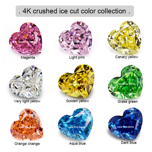 พลอยสังเคราะห์ทรงลูกบาศก์แบบเจียระไนละเอียด 5A+ สีส้มเปลี่ยนสีได้ รูปหัวใจ ราคาขายส่ง - Product Image 3