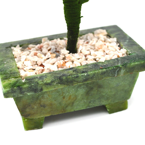 ต้นไม้อัญมณีทำจากหยกธรรมชาติ,ต้นบอนไซดอกกุหลาบสีแดงสำหรับตกแต่งงานแกะสลักต้นไม้หยก - Product Image 3