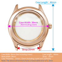 Casing Jam Tangan Klasik Retro Warna Rose Gold Mengkilap, Casing Jam Tangan Baja, Suku Cadang Jam Tangan MOD, SKX NH35 4r35 NH, Suku Cadang Modifikasi, Casing Belakang Safir Mod
