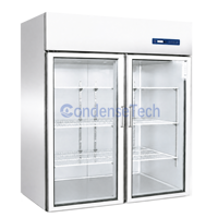 Congélateur professionnel à porte vitrée pour la restauration, avec refroidissement ventilé et système No Frost, pour stockage vertical