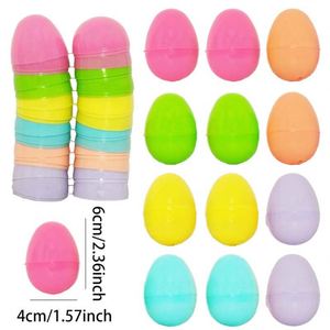 Vente flash : œufs décoratifs de Pâques en plastique colorés 4*6 cm, jouets pour décorations de fête - Product Image 2