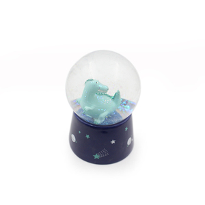 Personnalisé tyrannosaure écologique enfant cadeau LED lumière musique rotation neige céramique dinosaure boule à neige - Product Image 1