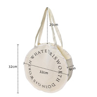 Bolsa de Tela de Algodón Orgánico de Alta Calidad, Plegable, Redonda, con Diseño Personalizado, Logotipo, para Compras, Venta al Por Mayor