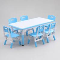 Ensemble de bureau et de chaise pour enfants en plastique écologique et durable pour l'école, design moderne, préscolaire