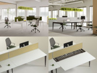 Ensemble de table et de chaises de conférence intelligentes au design moderne OMNI, système de table à plateau rabattable collaboratif pour salle de réunion