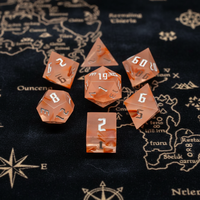 Ensemble de dés polyédriques en résine personnalisable pour D&D, style citron glacé, thème estival, logo personnalisé, bords tranchants, 7 pièces pour jeux D&D