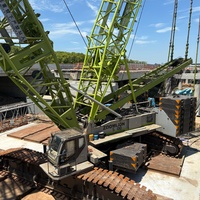 Grue sur chenilles Zoomlion QUY 500W 500 tonnes d'occasion, flèche en treillis, disponible pour l'installation d'éoliennes