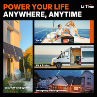 Batterie solaire au lithium LiFePO4 LiTime 12V 300Ah 3840Wh à décharge profonde avec BMS 200A IP65 UN38.3, 4000+ cycles pour camping-car, camion, APU, marine