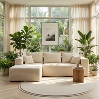 Cubed Tofu Modulares L-förmiges Minimalistisches Klappbares Erweiterbares Sofa mit Mikrofaser-Polsterung für Wohnzimmer