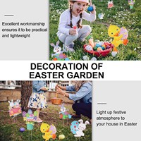 Tableau creux de jardin personnalisé Topiaire de Pâques Décor de lapin de Pâques Signe de jardin en plastique de Pâques Décoration de scène Ornement Emblèmes Signes