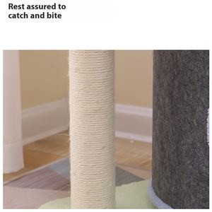 Venta al por mayor moderna Navidad Halloween gato suministros multicapa pequeño gato árbol integrado tela de fieltro diseño de ahorro de espacio - Product Image 3