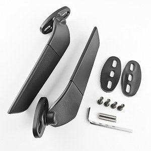 Panneau de rétroviseur de moto Qiangye avec aileron noir, pièces de modification universelles pour Kawasaki Yamaha Wind Blade - Product Image 1