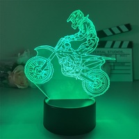 Lampe de Table en forme de moteur, veilleuse tactile pour motos, lampe de sommeil acrylique USB 3D LED