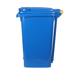 Outdoor Pedal Trash Can Blue Rectangular PP Material 5mm Thick For Community Use - Product Image 2