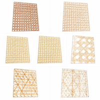Panneau décoratif en PMMA imitation rotin tressé en bambou acrylique, découpé sur mesure pour portes d'armoires, meubles et cloisons intérieures
