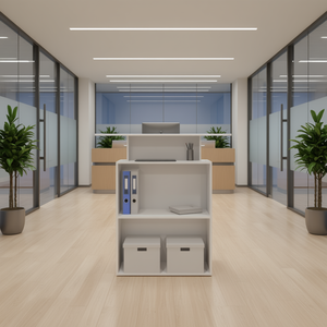 Mostrador de Recepción en Forma de L de Madera Sintética Blanca, Muebles de Oficina Minimalistas para Uso Comercial - Product Image 2