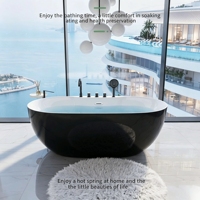 Baignoire autoportante en acrylique écologique à prix compétitif avec accessoires de robinetterie complets et drainage automatique japonais pour immersion profonde
