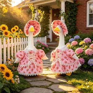 Nouvelle Décoration de Cour Grande Taille 23 Pouces en Polyester, Style Rétro Lolita, Motif Floral, Couleur Blanc, pour Porche, Europe - Product Image 1