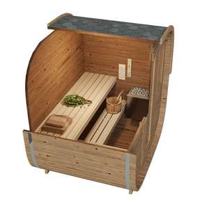 Le sauna de luxe en cèdre rouge pour l'extérieur : votre espace privé dans votre jardin avec véranda de relaxation - Product Image 2
