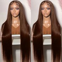 Perruques humaines en gros, Lace Front 5*5, Cheveux vierges brun foncé, Grade 12A, Indiens, Dentelle HD transparente, Cuticules alignées, Lisses comme des baguettes