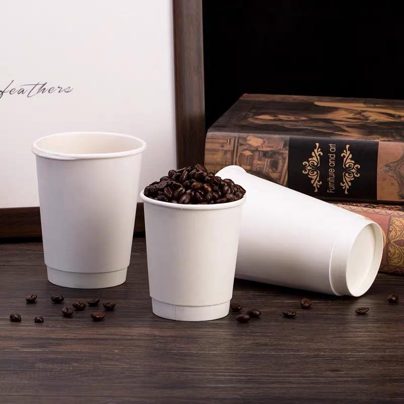 Custom Logo Print Disposable Double Wall Kraft Paper Cup Embossing ...