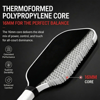 Raquette de pickleball en fibre de carbone brute T700 thermoformée Gen 4 approuvée USAPA, noyau 16mm/14mm pour joueurs professionnels, rotation et contrôle élevés