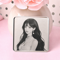 Badge miroir métallique personnalisé, épinglette brillante sur mesure, accessoire esthétique pour sacs, cadeau d'anniversaire haut de gamme personnalisé pour ami