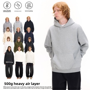 Sudadera con Capucha UNF 500G, Gruesa, con Forro Polar, Cálida, de Color Sólido, Corte Holgado, para Hombre y Mujer, Otoño Invierno - Product Image 3