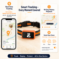 Traceur GPS 4G étanche G68P de petite taille avec logo personnalisé pour chien et chat, suivi en temps réel via application, surveillance d'activité, anti-perte, localisateur d'animaux
