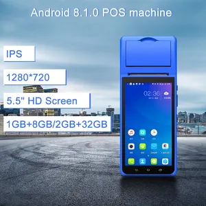 Precio de fábrica 5,5 pulgadas Android portátil móvil 4G red POS todo en uno terminal de efectivo